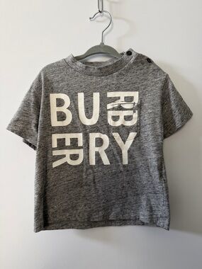 Burberry Grey Short-Sleeve Kids Logo Tee